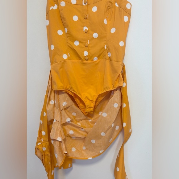 FOR LOVE & LEMONS TANGERINE AUBURN SARONG MINI DRESS , sz : medium - Picture 14 of 15